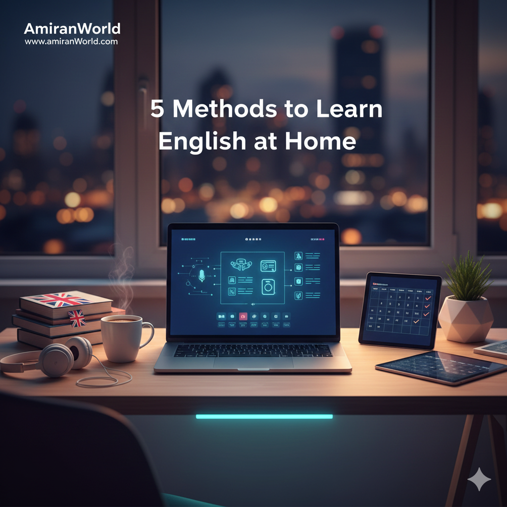۵ روش طلایی برای یادگیری سریع زبان انگلیسی در خانه